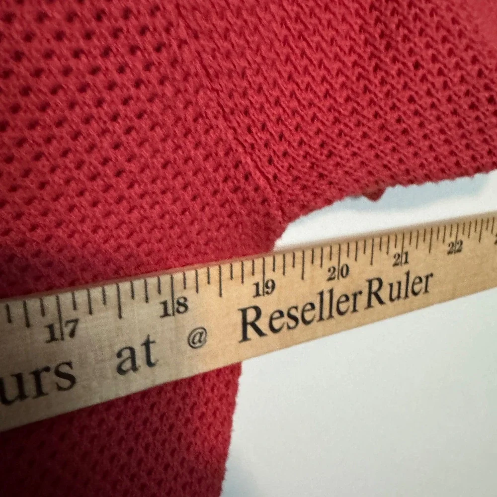 J Crew Cotton Mesh Stitch Johnny Collar Sweater Polo Shirt Men Medium Red Preppy